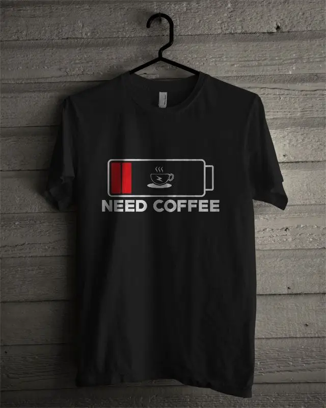 Black tshirt with printed (NEED COFFEE)