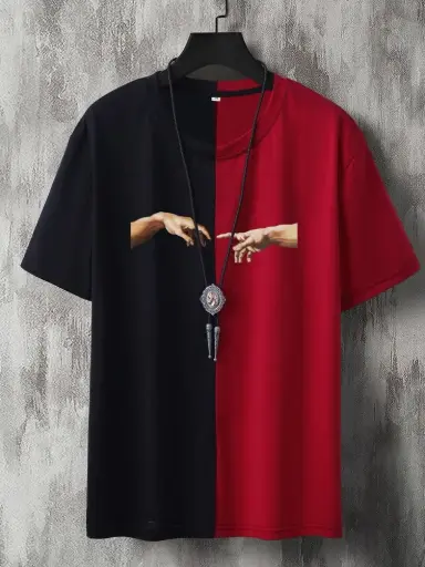 Red and black mix tshirt